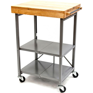 KITCHEN CART, COLLAPSIBLE, 3 TIER, 24" X 20" SHELF SIZE, SILVER by Origami Rack