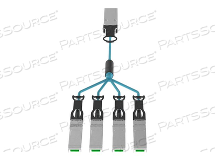 BREAKOUT CABLE, QSFP+ TO SFP+, 2 M, 0.1 IN, FIBER OPTIC, OM3, ACTIVE OPTICAL CABLE (AOC), AQUA by Panduit