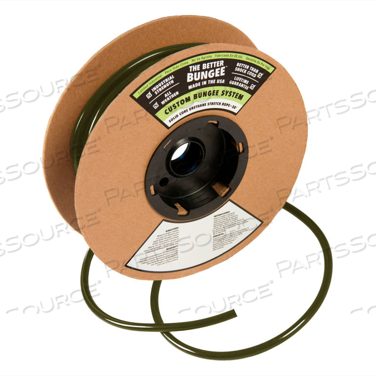 THE BETTER BUNGEE BUNGEE ROPE 50 FT. - 5/16" THICK - MILITARY GREEN 