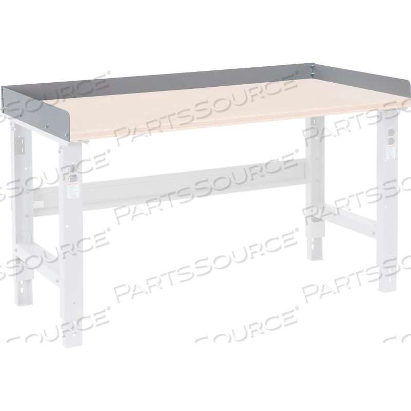 BACK AND END STOPS FOR WORKBENCH TOP - 96"W X 30"D X 3"H - GRAY by Approved Vendor