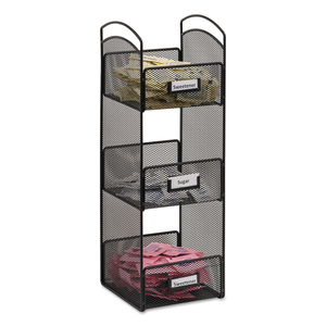 ONYX BREAKROOM ORGANIZERS, 3 COMPARTMENTS, 6 X 6 X 18, STEEL MESH, BLACK by Safco