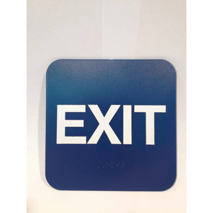 EXIT ADA SIGN, 6" X 9", BLUE WITH RAISED WHITE LETTERING by Don-Jo Mfg., Inc.