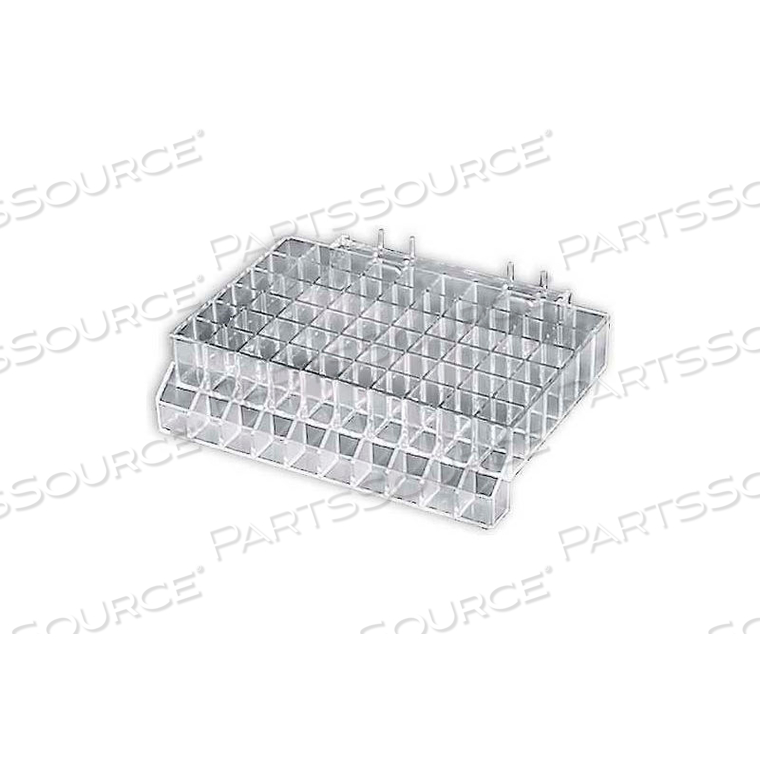 60-SECTION LIPSTICK TRAY FOR SLATWALL/PEGBOARD, 10" X 2.5", ACRYLIC - PKG QTY 2 by Azar International