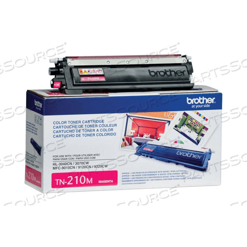 TN210M TONER, 1,400 PAGE-YIELD, MAGENTA by Brother