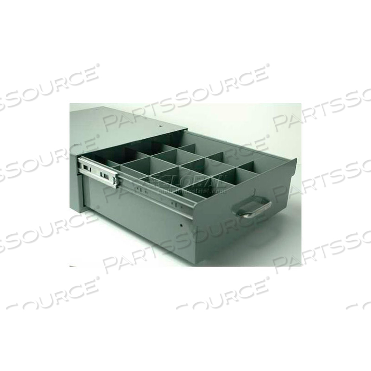 12 COMPARTMENT DIVIDER KIT, 14"W X 16"D X 2-1/2"H, GRAY by Stackbin Corporation