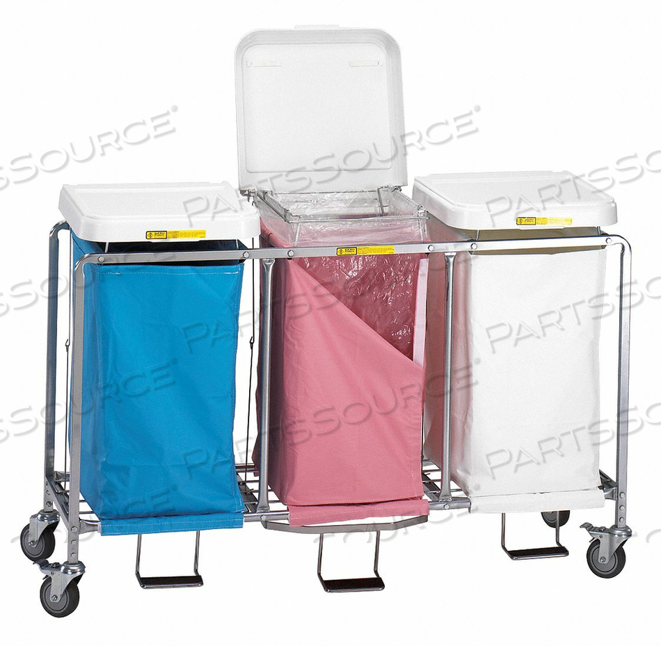 LAUNDRY HAMPER CART 3 COMP WHT 10.5CU FT by R&B Wire Products, Inc. LAUNDRY HAMPER CART 3 COMP WHT 10.5CU FT by R&B Wire Products, Inc.