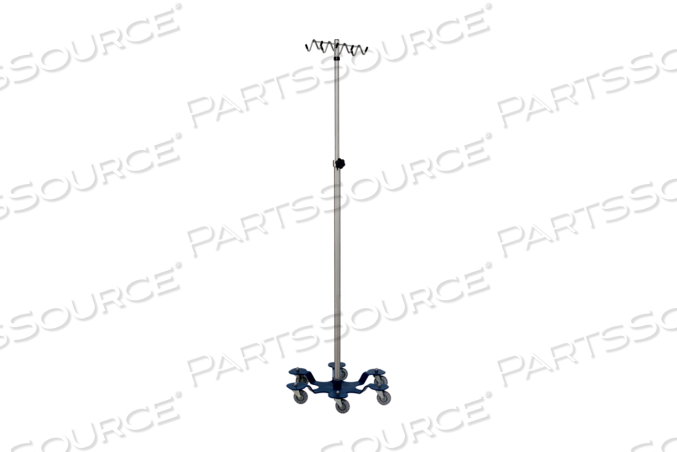 IV STAND HEAVY DUTY W/RAKE HOOK W/6 LEG POWDER COATED LOW CENTER OF GRAVITY BASE STAINLESS STEEL by Blickman
