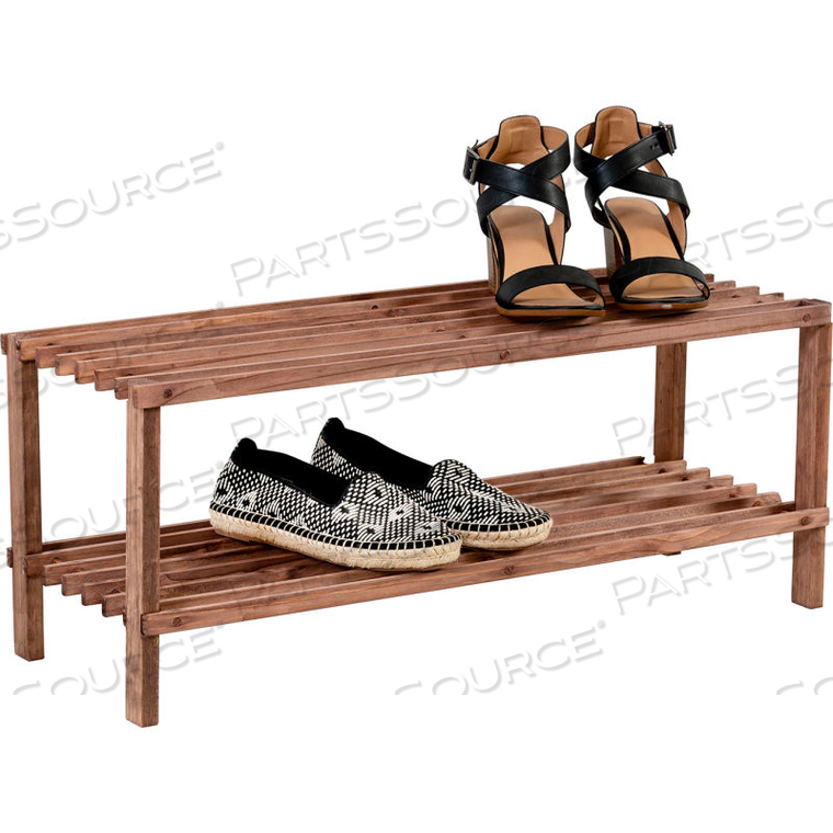 2-TIER WOODEN SHOE RACK, ESPRESSO 