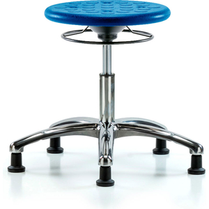 BLUE RIDGE ERGONOMICS CLEANROOM STOOL WITH GLIDES - DESK HEIGHT - BLUE by E Com Inc BLUE RIDGE ERGONOMICS CLEANROOM STOOL WITH GLIDES - DESK HEIGHT - BLUE by E Com Inc