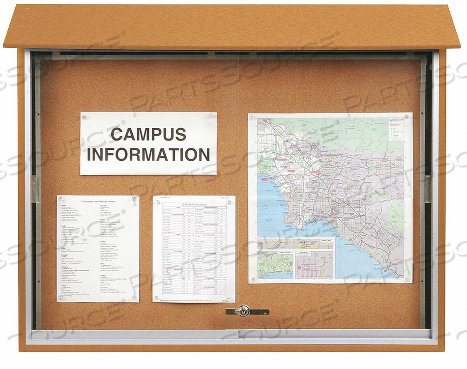 ENCLOSED BULLETIN BOARD TACK 34 X47 by United Visual Products