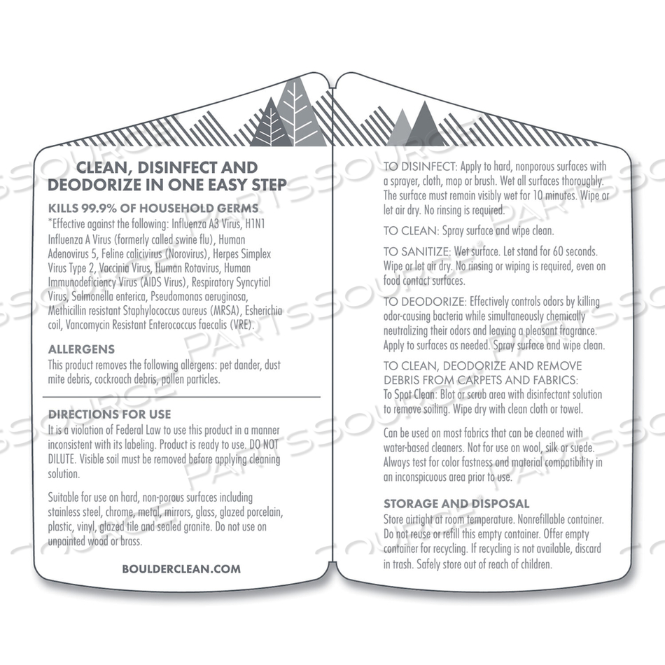 DISINFECTANT CLEANER, LEMON SCENT, 128 OZ BOTTLE by Boulder Clean