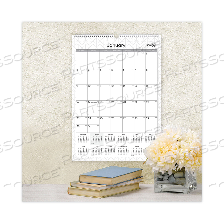 ENTERPRISE WALL CALENDAR, ENTERPRISE GEOMETRIC ARTWORK, 12 X 17, WHITE/GRAY SHEETS, 12-MONTH (JAN TO DEC): 2023 by Blue Sky