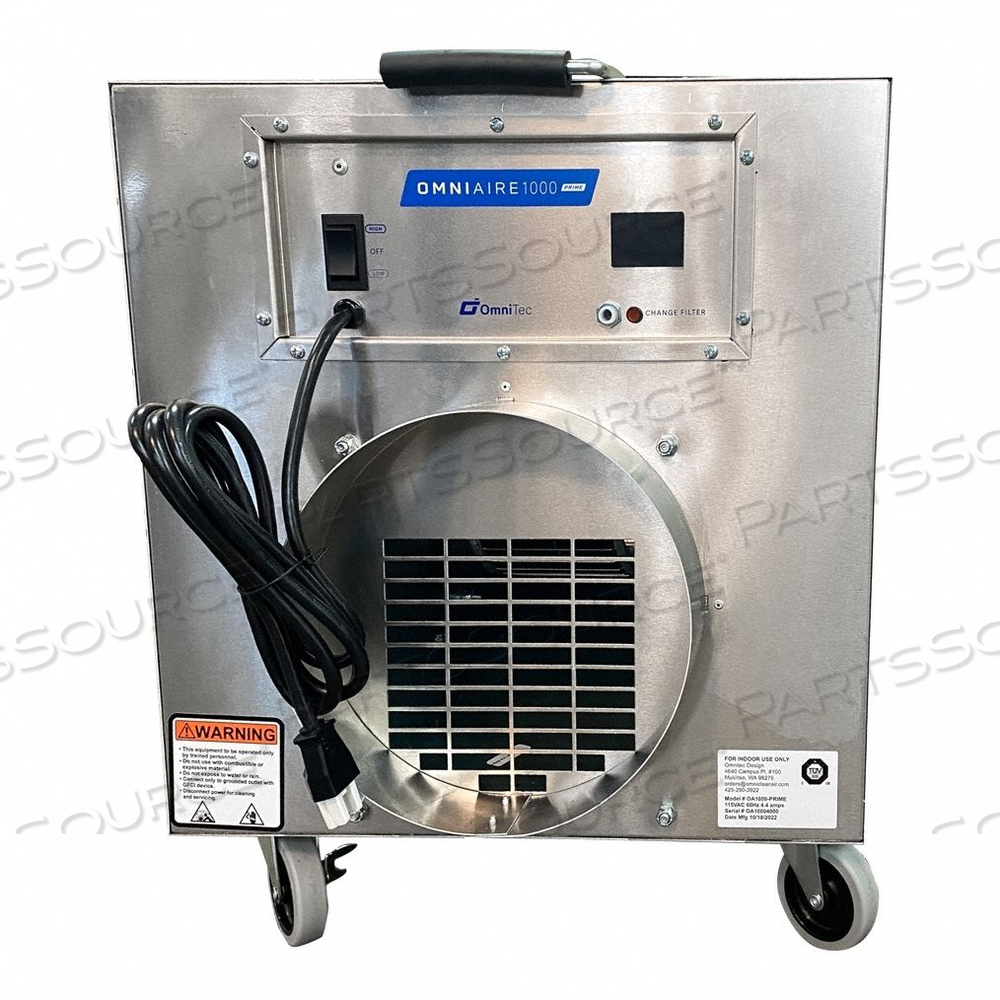 NEGATIVE AIR MACHINE 1000 SQ FT SILVER by Omni Cleanair