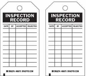 INSPECTION RCD TAG 5-3/4 X 3 IN PK100 by Brady Americas