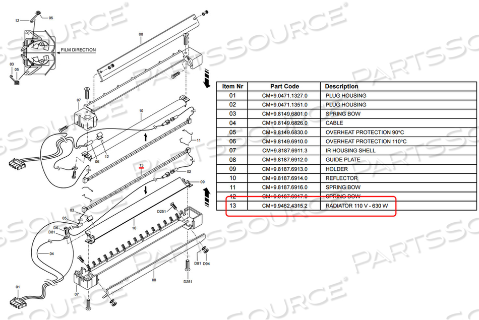 IR-RADIATOR 630W 