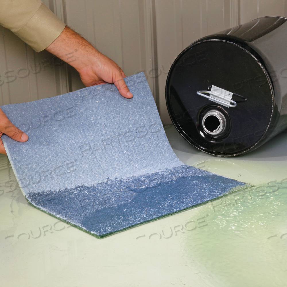 PIG BLUE ABSORBENT MAT PAD IN DISPENSER BOX by New Pig Corporation PIG BLUE ABSORBENT MAT PAD IN DISPENSER BOX by New Pig Corporation