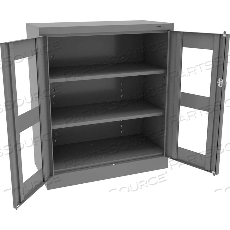 C-THRU STANDARD COUNTER HEIGHT CABINET - WELDED 36"W X 18"D X 42"H, MEDIUM GREY by Tennsco Corp. C-THRU STANDARD COUNTER HEIGHT CABINET - WELDED 36"W X 18"D X 42"H, MEDIUM GREY by Tennsco Corp.