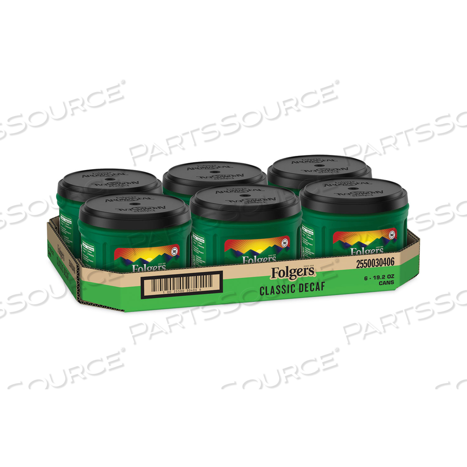 GROUND COFFEE, CLASSIC ROAST DECAFFEINATED, GROUND, 19.2 OZ, CAN by Folgers