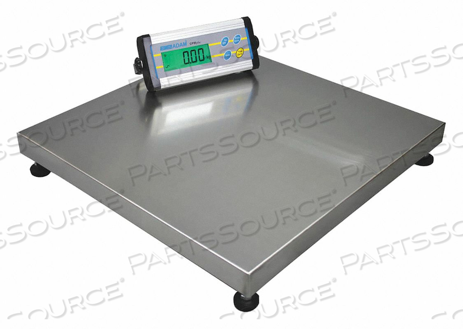 CPWPLUS DIGITAL PLATFORM SCALE W/WHEELS, 75 LB X 0.02 LB, 19-11/16" SQUARE PLATFORM by Adam Equipment