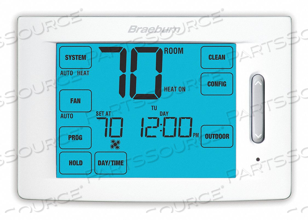 24V MULTI STAGE HEATING/COOLING DIGITAL TOUCHSCREEN HYBRID THERMOSTAT WITH 12 SQUARE INCH SCREEN FOR by Braeburn
