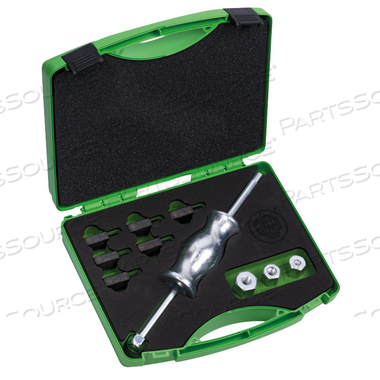 10 PIECE SLIDE HAMMER SET (METRIC) 6 MALE ADAPTERS & 3 FEMALE ADAPTERS by Kukko Quality Tools Inc