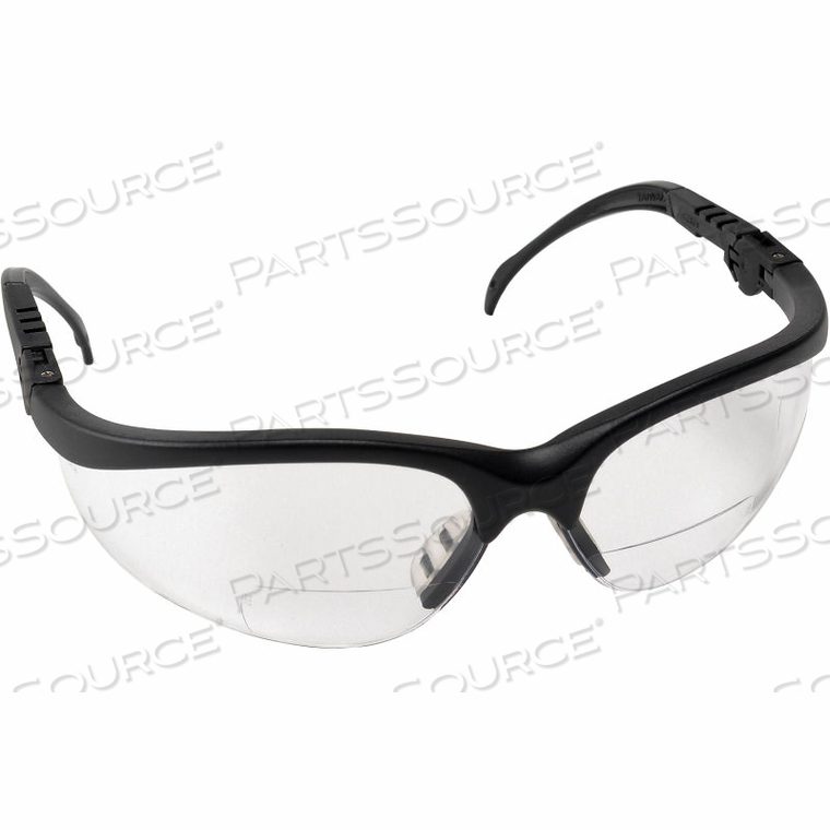 K3H20 MCR SAFETY KLONDIKE KD3 SERIES SAFETY GLASSES, CLEAR LENS, BLACK FRAME by MCR Safety