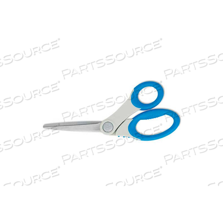 SOFT HANDLE SCISSORS WITH MICROBAN PROTECTION, 8"L BENT, BLUE/GRAY 