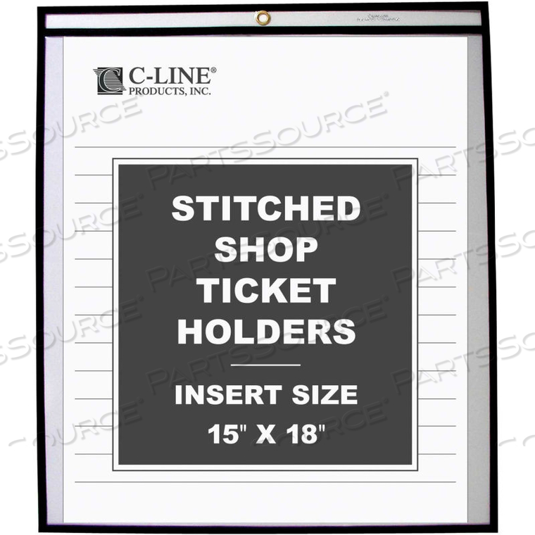 SHOP TICKET HOLDERS, STITCHED, BOTH SIDES CLEAR, 15 X 18, 25/BX 