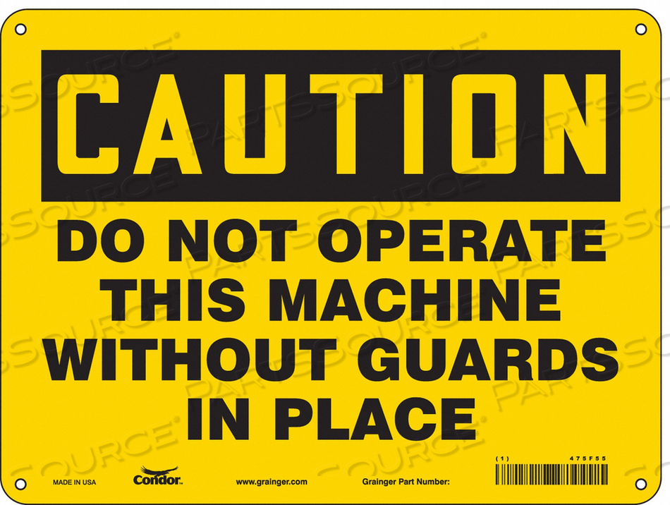 SAFETY SIGN 12 WX9 H 0.060 THICKNESS 