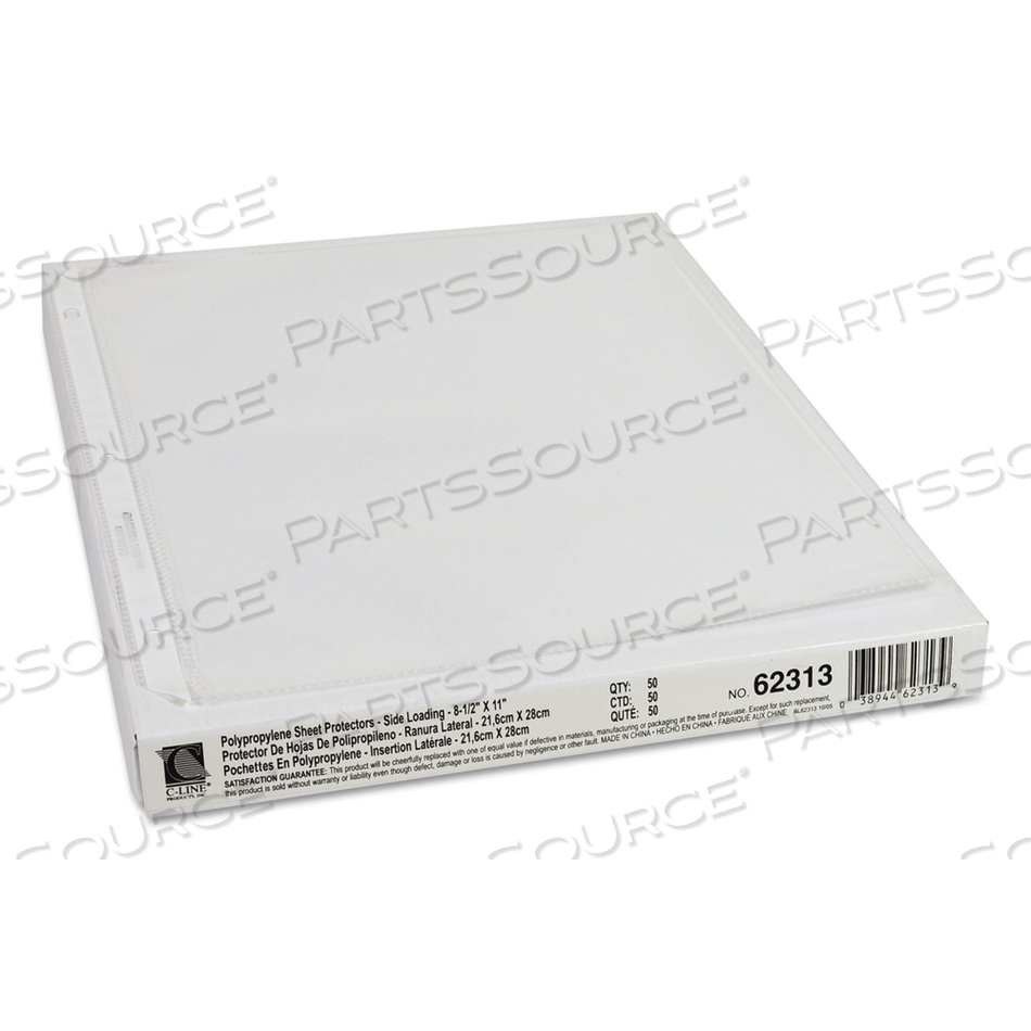 SIDE LOADING POLYPROPYLENE SHEET PROTECTORS, CLEAR, 2", 11 X 8.5 by C-Line