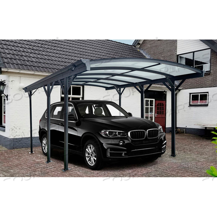 HANOVER ALUMINUM CARPORT, 226-11/16"L X 118"W X 86-3/5"H, DARK GRAY 