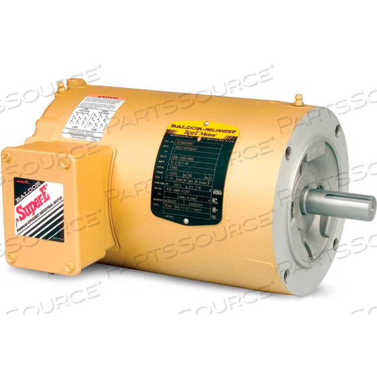 MOTOR, .25HP, 1750RPM, 3PH, 60HZ, 56C, 3513M, TENV, F1 by BALDOR MOTOR, .25HP, 1750RPM, 3PH, 60HZ, 56C, 3513M, TENV, F1 by BALDOR