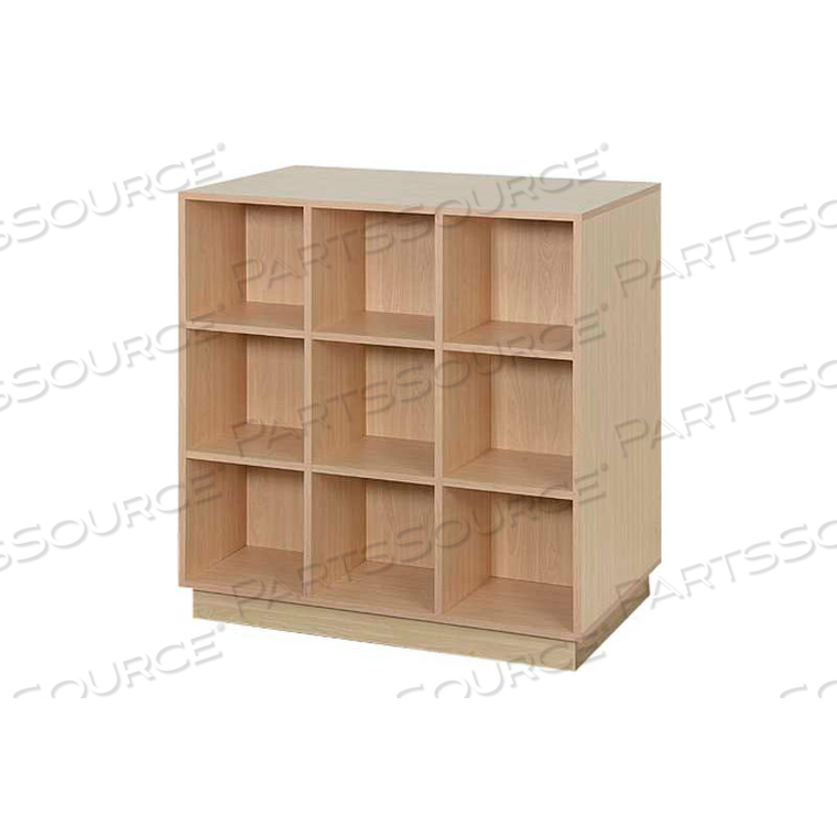 ISLAND CUBE DISPLAY, DOUBLE SIDE 38"W X 18"D X 42"H, 18 CUBES - MAPLE 