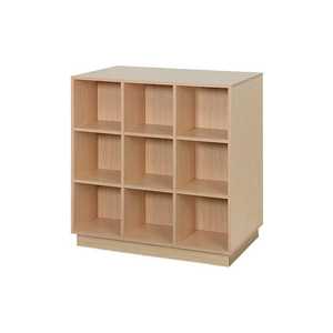 ISLAND CUBE DISPLAY, DOUBLE SIDE 38"W X 18"D X 42"H, 18 CUBES - MAPLE by Amko Displays LLC