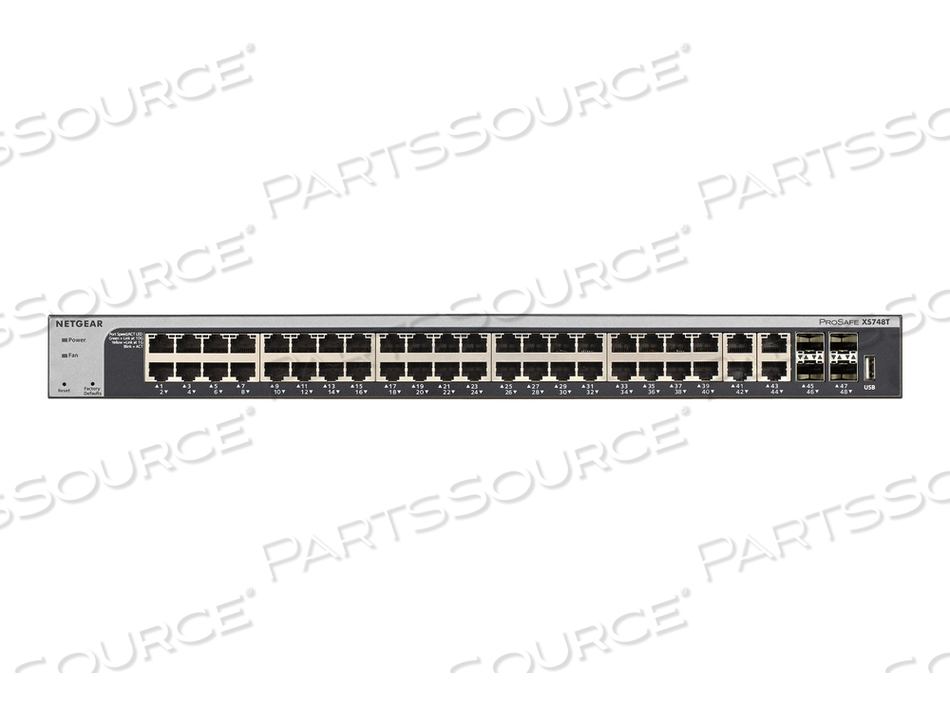 SMART XS748T, SWITCH, L3 LITE, SMART, 44 X 10GBASE-T + 4 X 10 GIGABIT SFP+, DESKTOP, RACK-MOUNTABLE by Netgear
