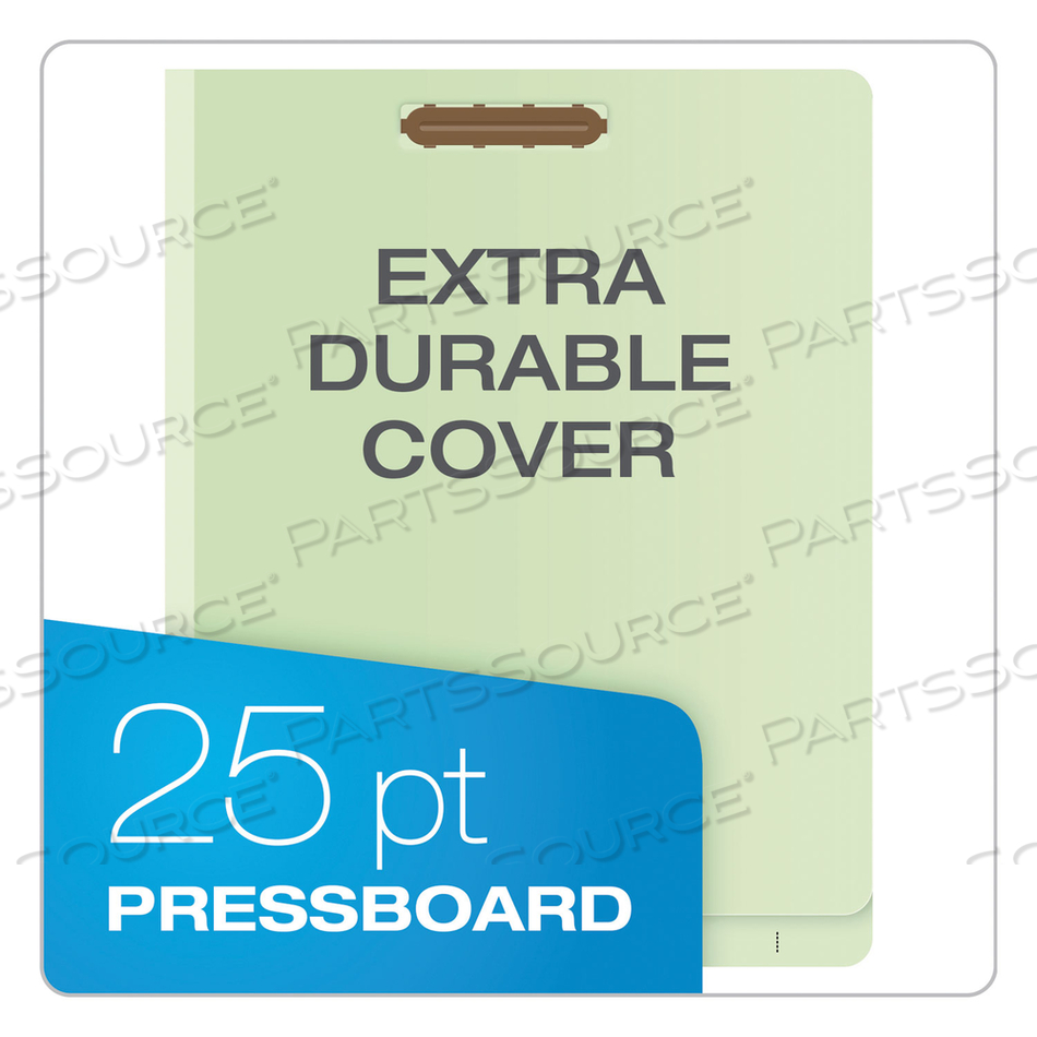 END TAB CLASSIFICATION FOLDERS, 2.5" EXPANSION, 2 DIVIDERS, 6 FASTENERS, LETTER SIZE, PALE GREEN EXTERIOR by Esselte Pendaflex Corp.