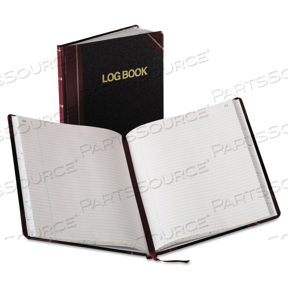 LOG BOOK, LIST-MANAGEMENT FORMAT, MEDIUM/COLLEGE RULE, BLACK/RED COVER, 10.13 X 7.78, 150 SHEETS by Boorum & Pease