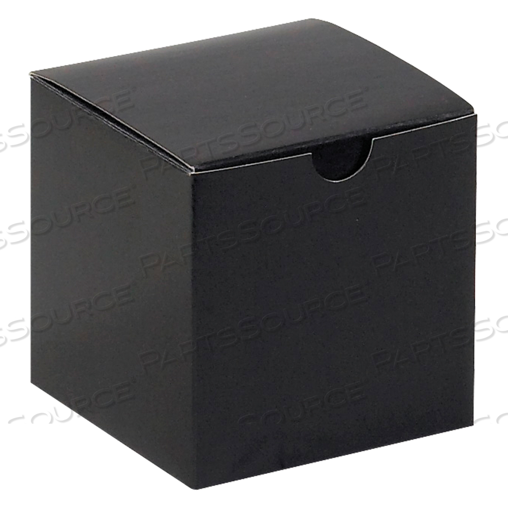 GIFT BOXES, 4" X 4" X 4", BLACK GLOSS, 100/CASE by BOX Partners (Box Acquisitions, LLC)