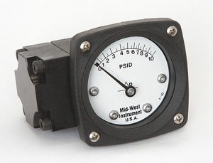 PRESSURE GAUGE 0 TO 10 PSI by Mid-West Instrument