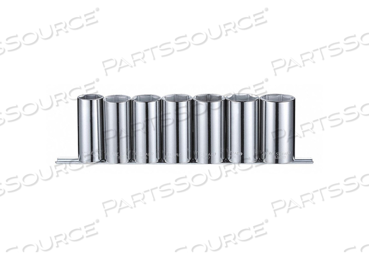 SOCKET SET 1/2 SAE CHROME 7PCS by Westward