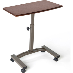 HEIGHT ADJUSTABLE MOBILE LAPTOP DESK CART, WALNUT by Seville Classics