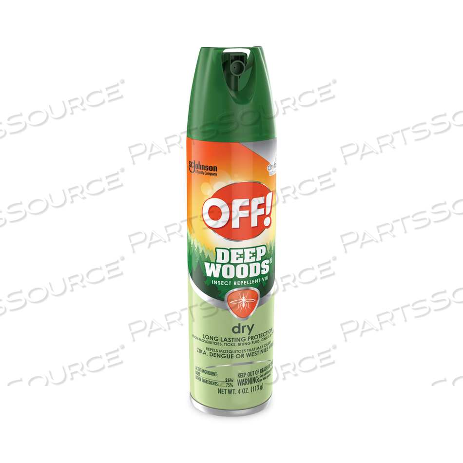 DEEP WOODS DRY INSECT REPELLENT, 4 OZ AEROSOL SPRAY, NEUTRAL by OFF!