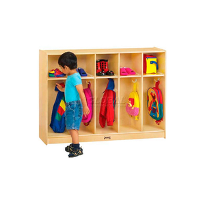 TODDLER COAT LOCKER, 5 WIDE, 48"W X 15"D X 35"H, BIRCH PLYWOOD by Jonti-Craft Inc