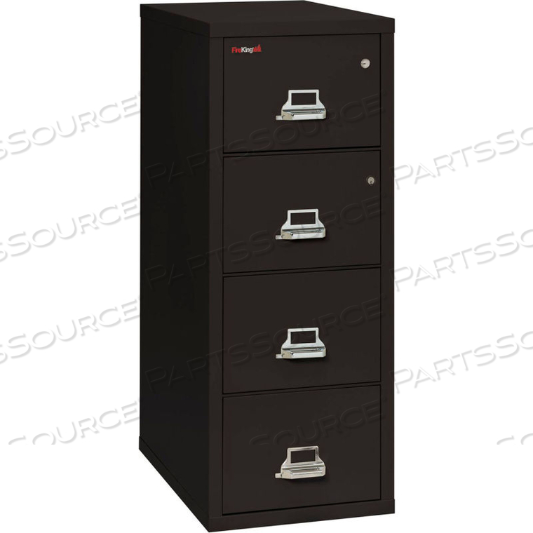 FIREPROOF 4 DRAWER VERTICAL SAFE-IN-FILE LEGAL 20-13/16"WX31-9/16"DX52-3/4"H BLACK by Fire King
