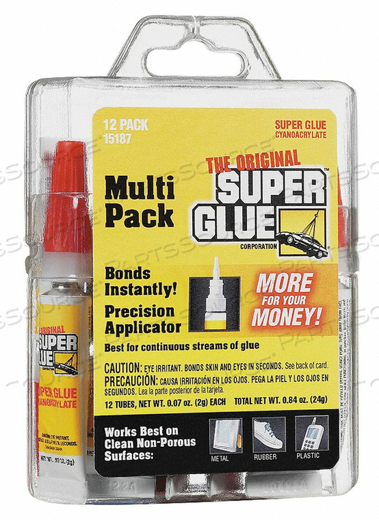 INSTANT ADHESIVE 2G TUBE CLEAR PK12 by Super Glue INSTANT ADHESIVE 2G TUBE CLEAR PK12 by Super Glue
