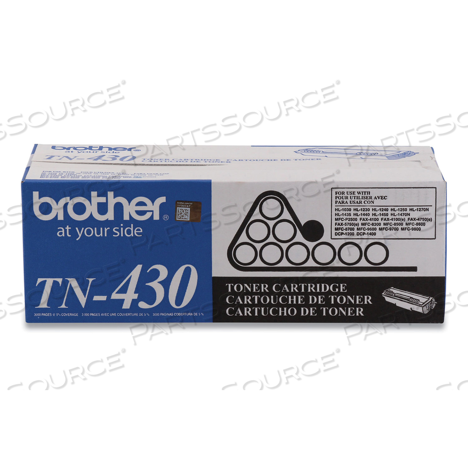 TN430 TONER, 3,000 PAGE-YIELD, BLACK by Brother