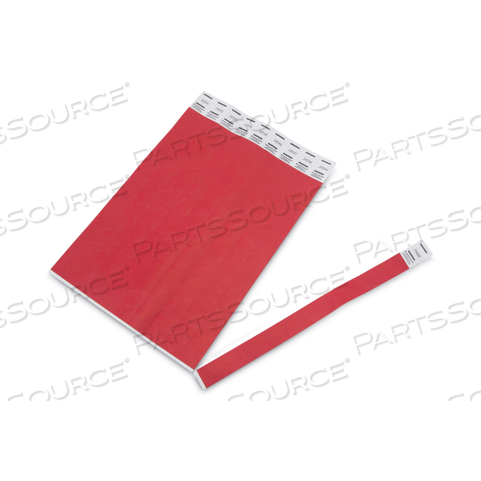 CROWD MANAGEMENT WRISTBANDS, SEQUENTIALLY NUMBERED, 10" X 0.75", RED by Advantus CROWD MANAGEMENT WRISTBANDS, SEQUENTIALLY NUMBERED, 10" X 0.75", RED by Advantus