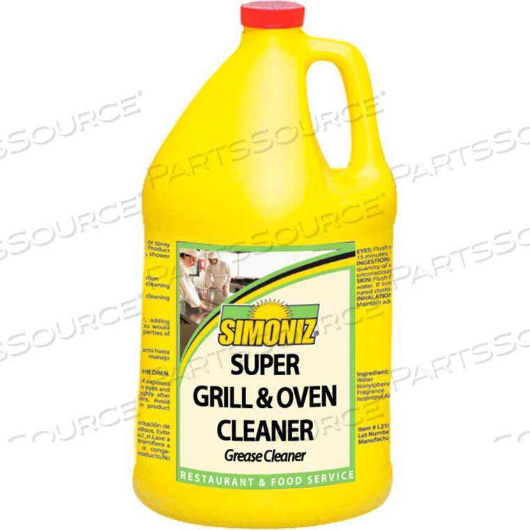 SUPER GRILL & OVEN GREASE CLEANER GALLON BOTTLE, 4 BOTTLES/CASE by Simoniz USA