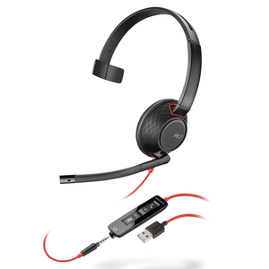 BLACKWIRE 5210 MONAURAL OVER THE HEAD USB HEADSET, BLACK by Plantronics