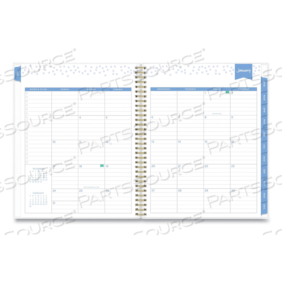 DAY DESIGNER TILE WEEKLY/MONTHLY PLANNER, TILE ARTWORK, 11 X 8.5, BLUE/WHITE COVER, 12-MONTH (JAN TO DEC): 2023 